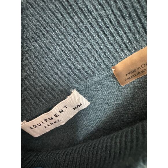 Equipment Femme Lilou V Neck Sweater Cashmere Forest Green Size Medium - Picture 7 of 10